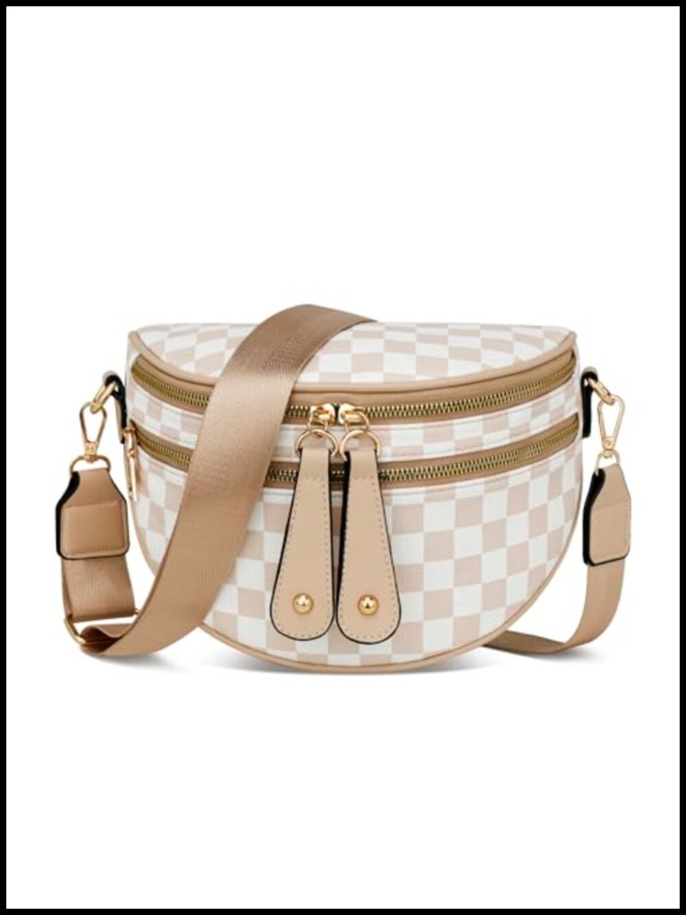 Vegan Leather Sling Crossbody Bag Adjustable Strap Travel Chest Bag
